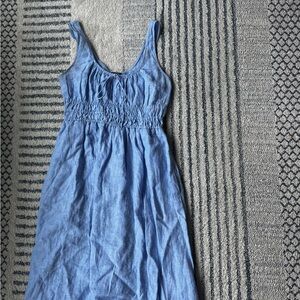 J.Crew - Blue Linen Midi Dress